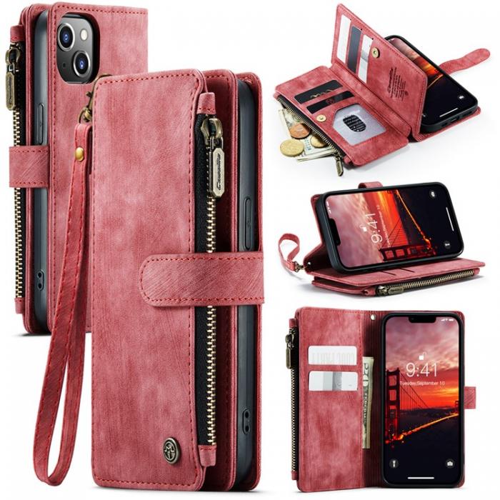 Caseme - CASEME iPhone 15 Plus Plnboksfodral C30 Zipper - Rd