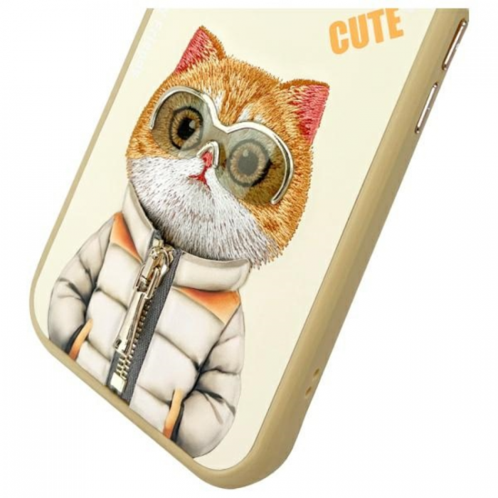 NIMMY - Nimmy iPhone 15 Mobilskal Cool & Cute 2.0 Cat - Khaki