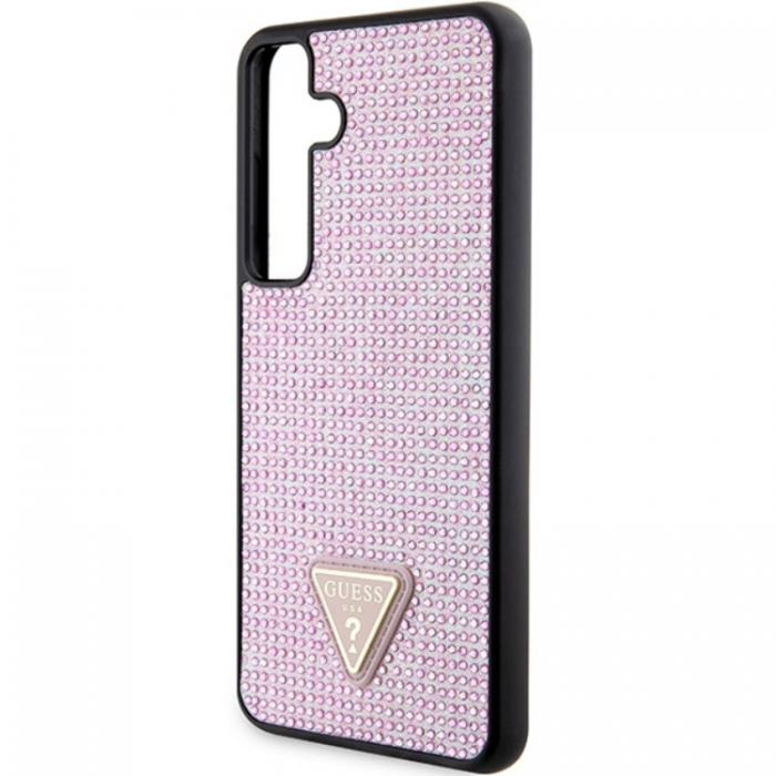 Guess - Guess Galaxy S24 Plus Mobilskal Rhinestone Triangle - Rosa