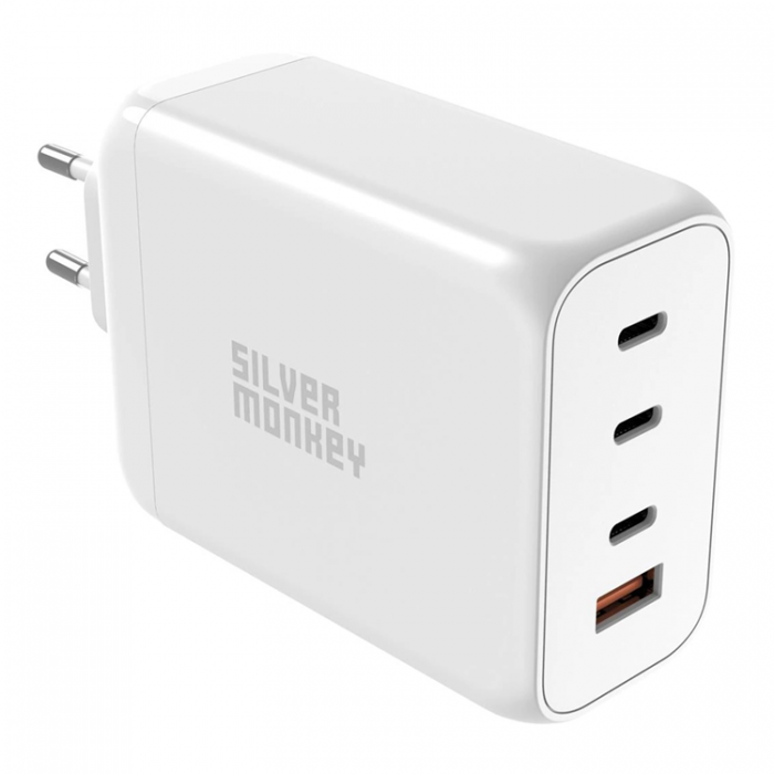 Silver Monkey - Silver Monkey SMA153 200W GaN-laddare 3xUSB-C PD USB-A QC 3.0