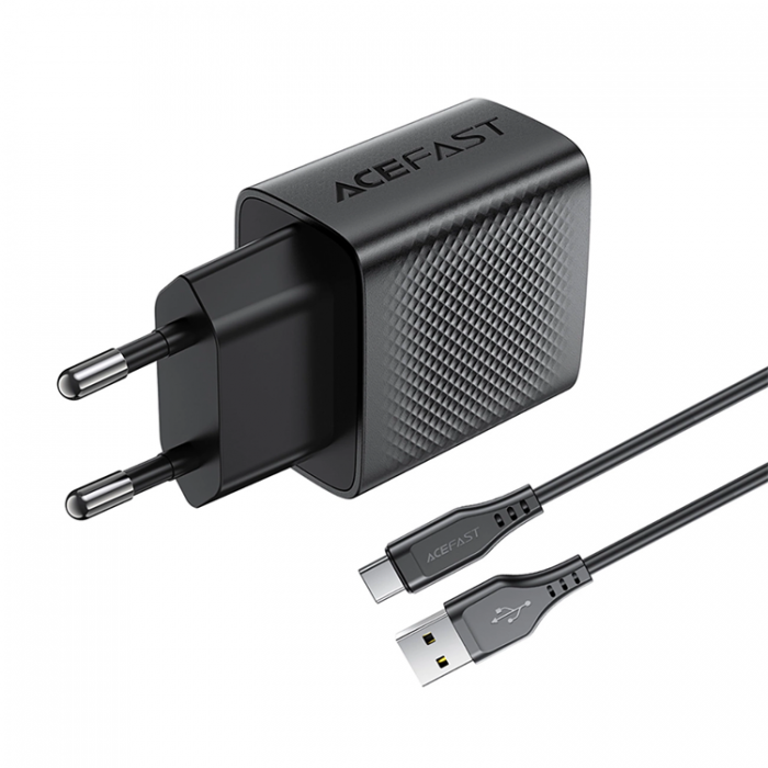 Acefast - Acefast Vggladdare 18W A90 GaN USB-A QC USB-A/USB-C Kabel