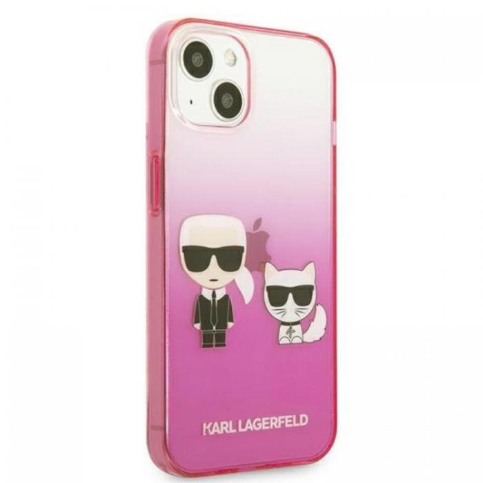 KARL LAGERFELD - Karl Lagerfeld iPhone 13 mini Skal Gradient Ikonik Karl & Choupette - Rosa