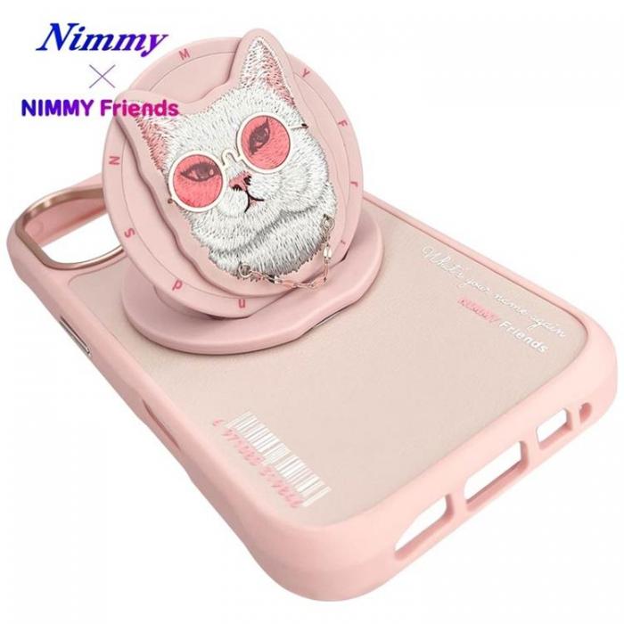 NIMMY - Nimmy iPhone 16 Mobilskal MagSafe Glasses Cool Cat - Rosa