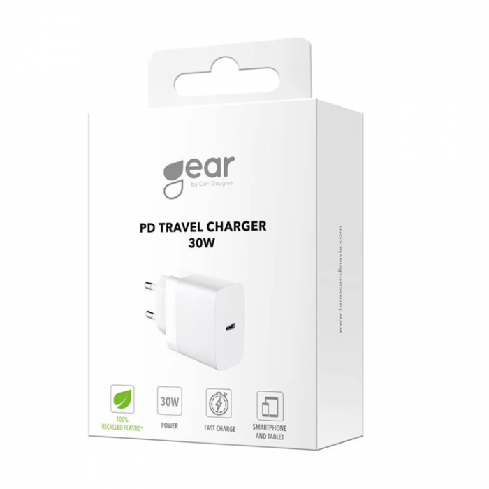 GEAR - Gear Snabbladdare 1xUSB-C PD/PPS 30W 220V - Vit