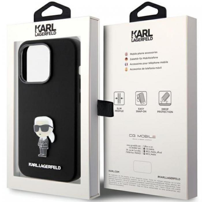 KARL LAGERFELD - KARL LAGERFELD iPhone 15 Pro Max Mobilskal Ikonik Metal Pin