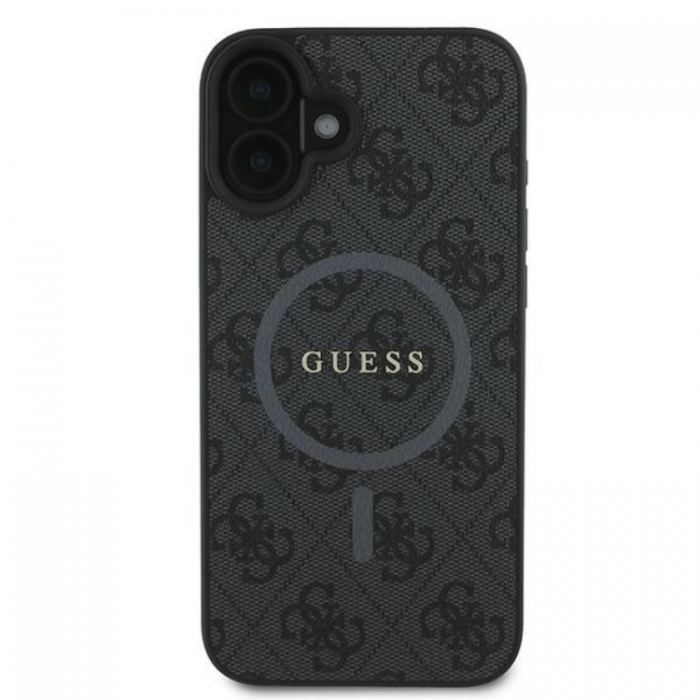 Guess - Guess iPhone 16 Plus Mobilskal Magsafe 4G Ring Classic Logo - Svart