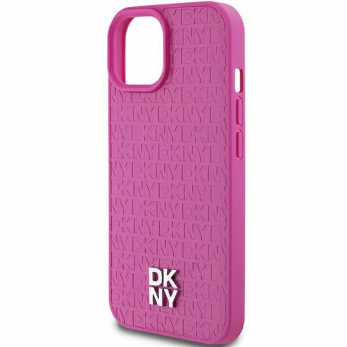 DKNY - DKNY iPhone 15/14/13 Mobilskal Magsafe Lder Pattern Metal Logo