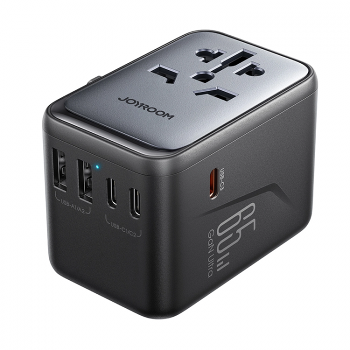 Joyroom - Joyroom Reseadapter 65W EU US JP AU UK CN - Svart