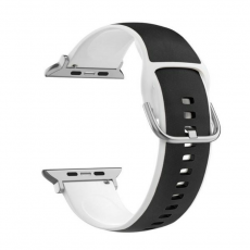 Beline - Beline Apple Watch (38/40/41mm) Armband Silikon Läder - Svart