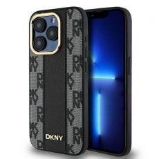 DKNY - DKNY iPhone 15 Pro Max Mobilskal MagSafe Läder Checkered Mono - Svart