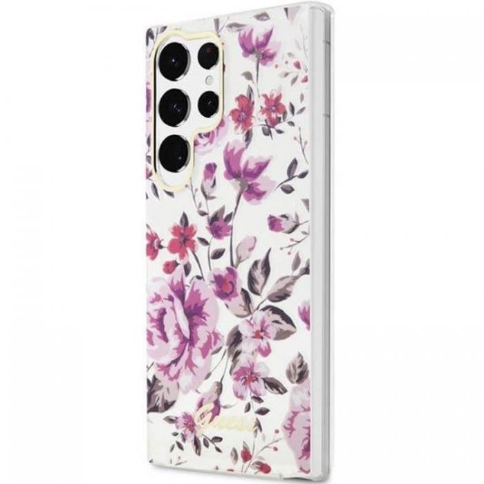 Guess - Guess Galaxy S23 Ultra Mobilskal Flower Collection - Vit