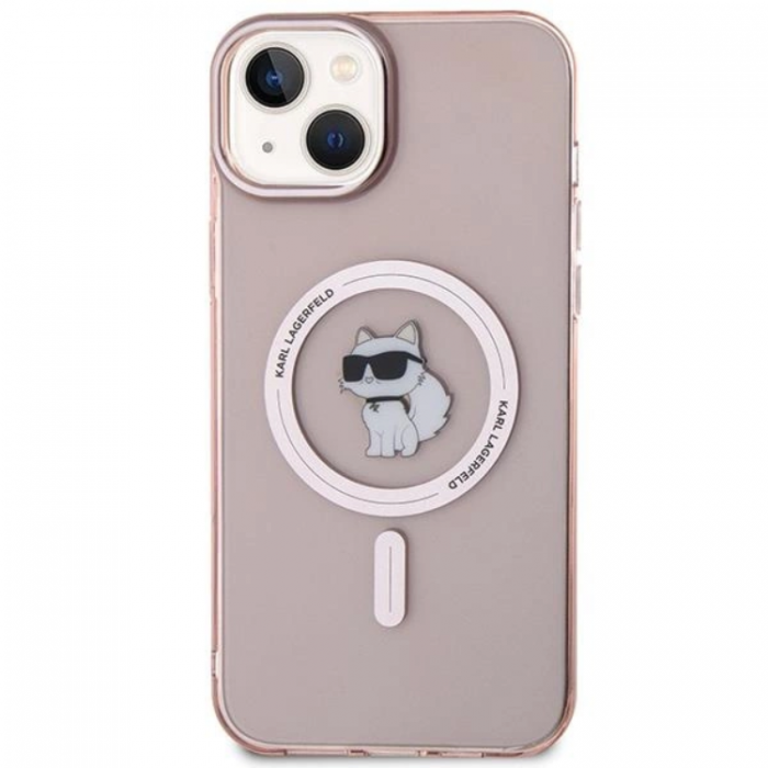 KARL LAGERFELD - KARL LAGERFELD iPhone 15 Plus Mobilskal Magsafe IML Choupette - Rosa