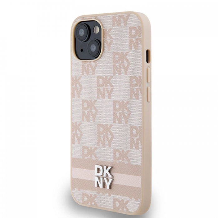 DKNY - DKNY iPhone 15/14 Plus Mobilskal Lder Checkered Mono Pattern