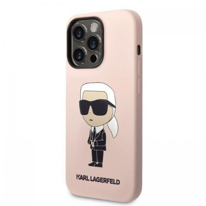 KARL LAGERFELD - Karl Lagerfeld iPhone 14 Pro Max Skal Silicone Ikonik - Rosa