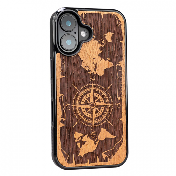 Bewood - Bewood iPhone 16 Mobilskal Compass Merbau