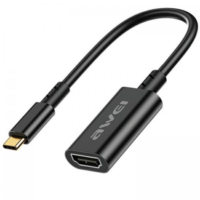 Awei - Awei USB-C Till HDMI Adapter 4k 30Hz - Svart