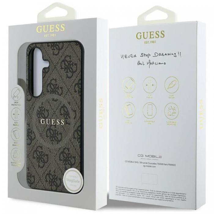 Guess - Guess Galaxy S25 Plus Mobilskal MagSafe 4G Ring Classic Logo - Brun