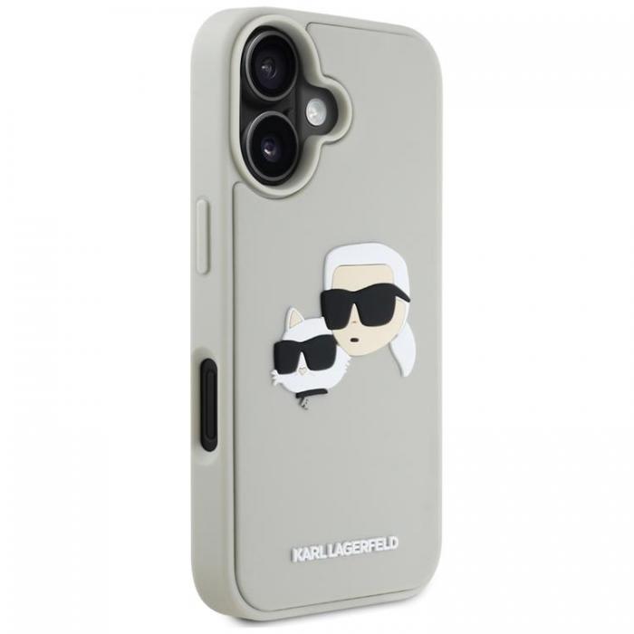 KARL LAGERFELD - Karl Lagerfeld iPhone 16 Mobilskal 3D Rubber Double Heads - Beige