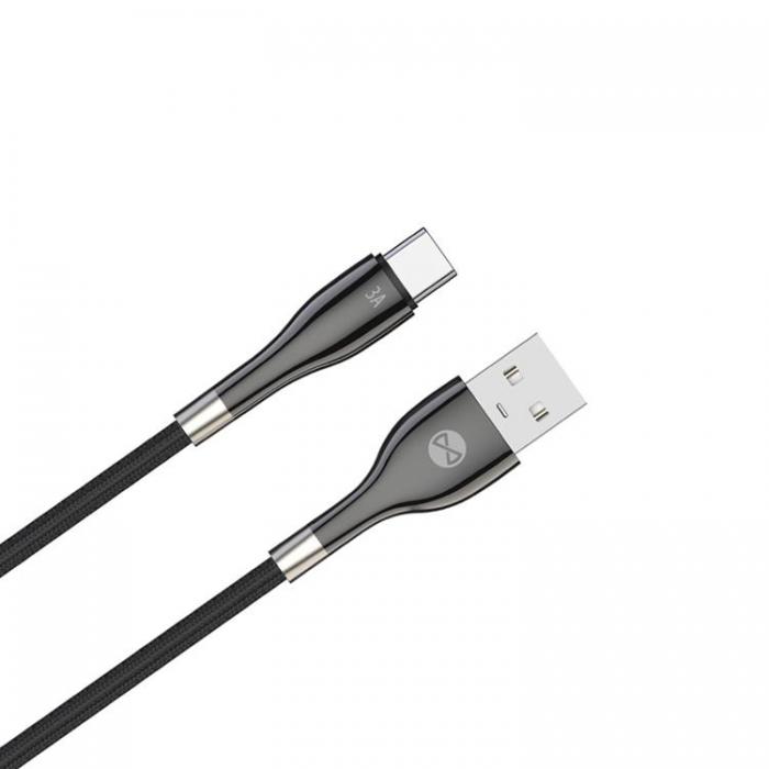 Forever - Forever Sleek USB-C till USB-A kabel 1m 3A - Svart