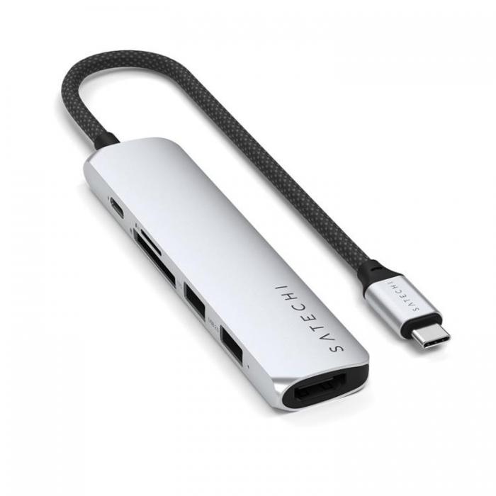 Satechi - Satechi 6-i-1 HUBB USB-C Slim Multiport Adapter - Silver