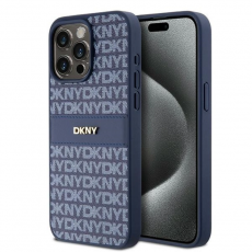 DKNY - DKNY iPhone 15 Pro Mobilskal Läder Mono Stripe & Metal Logo