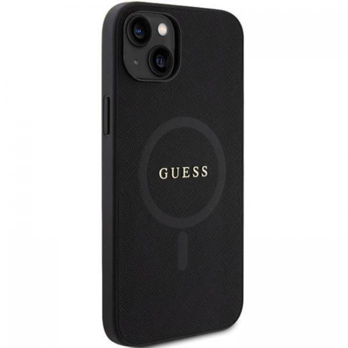 Guess - Guess iPhone 15 Mobilskal Magsafe Saffiano - Svart