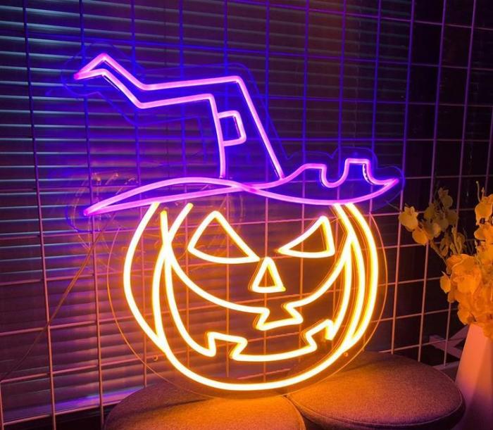 Neolia - Neolia LED Neon PLEXI CURSED PUMPKIN NNE16 - Orange/Lila