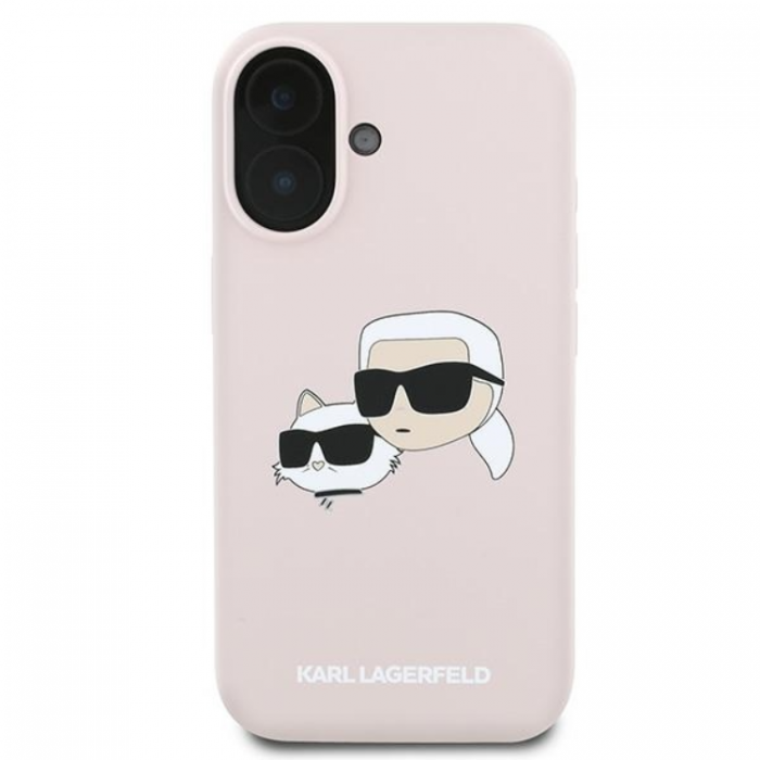 KARL LAGERFELD - KARL LAGERFELD iPhone 16 Plus Mobilskal Magsafe Silikon Double Heads Print