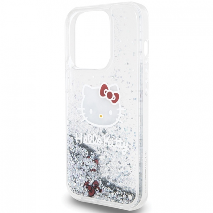 Hello Kitty - Hello Kitty iPhone 13 Pro Mobilskal Liquid Glitter Charms - Silver