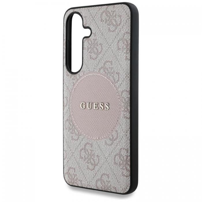 Guess - Guess Galaxy S25 Plus Mobilskal MagSafe Round Patch Classic Logo - Rosa