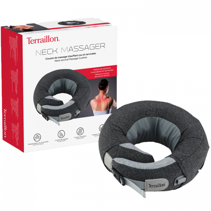 Terraillon - Terraillon Nackmassage Shiatsu 3 hastigheter, 2 rotation, uppvrmning & USB-C