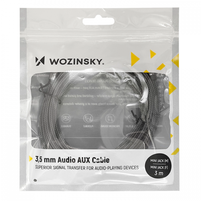 Wozinsky - Wozinsky Frlngnings AUX Kabel Mini Jack 5m - Svart