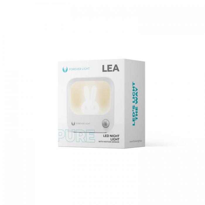 Forever Light - Forever Light LED Bunny Nattlampa LEA PIR 500mAh PURE - Vit