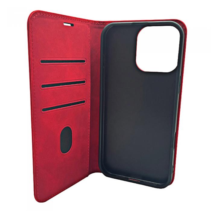 A-One Brand - iPhone 16 Plus Plnboksfodral Smart Suede - Rd