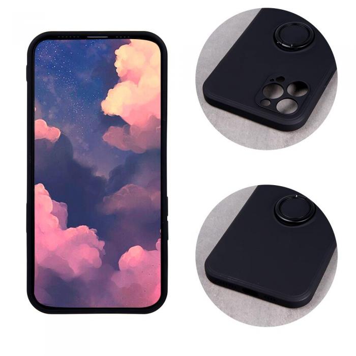 OEM - iPhone 13 Pro Skal Svart Finger Grip - Hllbart Skyddande