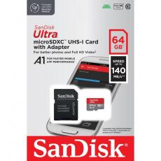 Sandisk - Sandisk Minneskort 64GB 140MB/s Ultra MicroSDXC UHS-I/Adapter