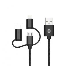 Forever - Forever 3in1 USB-A till USB-C, Lightning, microUSB kabel 1m 1,5A