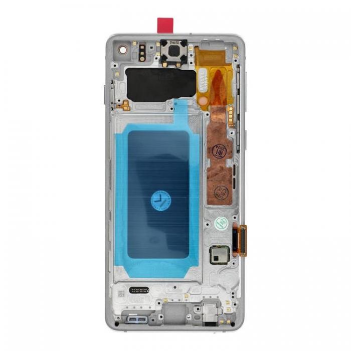 SpareParts - SAMSUNG S10 Skrm med LCD-display FixCell Renoverade - Vit