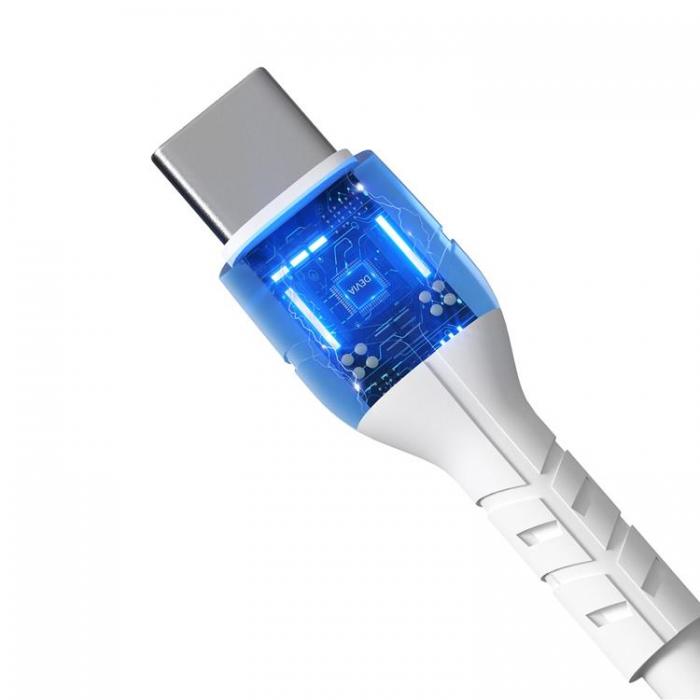 Devia - Devia USB-C Till USB-C Kabel 3A 1m Kintone EC151 - Vit