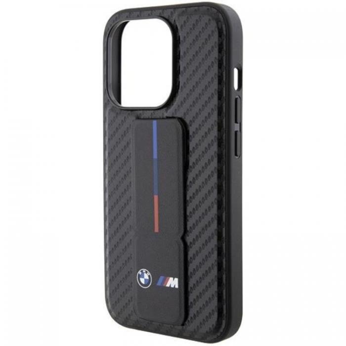 BMW - BMW iPhone 15 Pro Mobilskal Grip Stand Smooth & Carbon - Svart