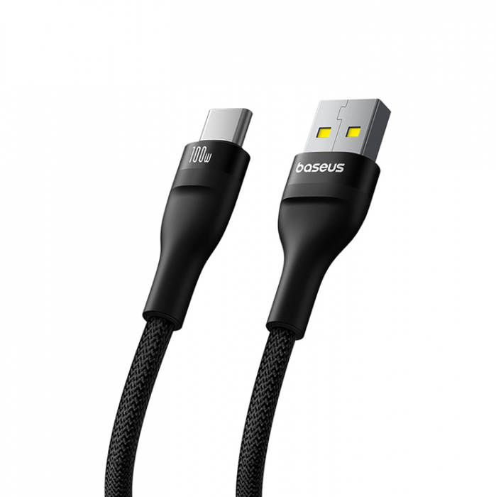 BASEUS - Baseus USB-C till USB-A kabel Flash 2 100W 2m- Svart