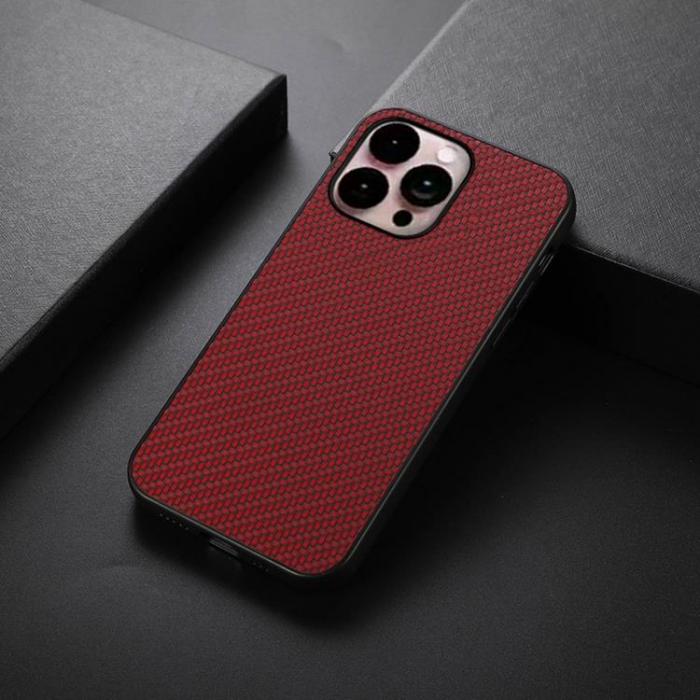 A-One Brand - iPhone 14 Pro Max Skal Carbon Fiber - Rd