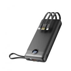 Veger - VEGER Powerbank 20000 mAh med Lightning/Typ-C/Micro-USB Kablar C20