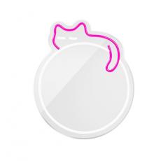 Forever Light - Forever Light Neon MIRROR LED SLEEPING CAT FMNE03 - Rosa