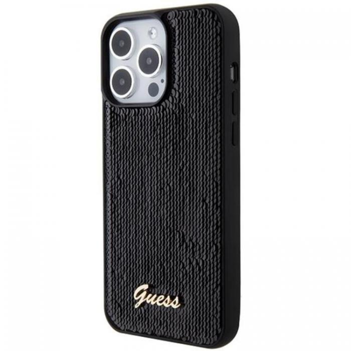 Guess - Guess iPhone 15 Pro Mobilskal Sequin Script Metal - Svart