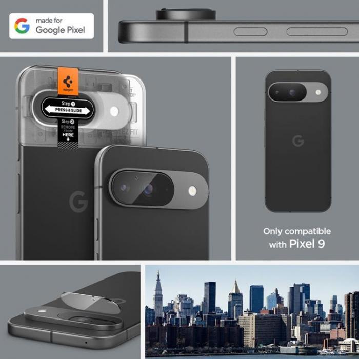 Spigen - [2-Pack] Spigen Google Pixel 9 Kameralinsskydd Hrdat Glas Optik.Tr