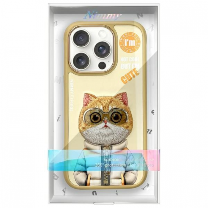 NIMMY - Nimmy iPhone 16 Pro Mobilskal Cool & Cute 2.0 Cat - Khaki