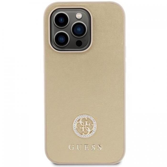 Guess - Guess iPhone 15 Pro Max Mobilskal Strass Metal Logo - Guld