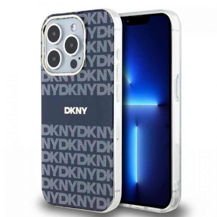 DKNY - DKNY iPhone 15 Pro Max Mobilskal Magsafe IML Mono & Stripe - Bl