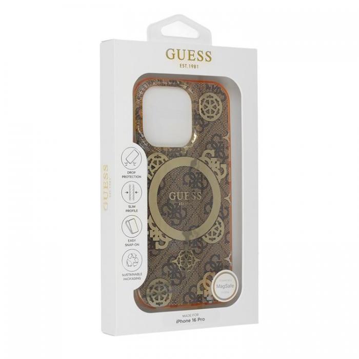 Guess - Guess iPhone 16 Pro Mobilskal MagSafe IML Peony On 4G - Brun